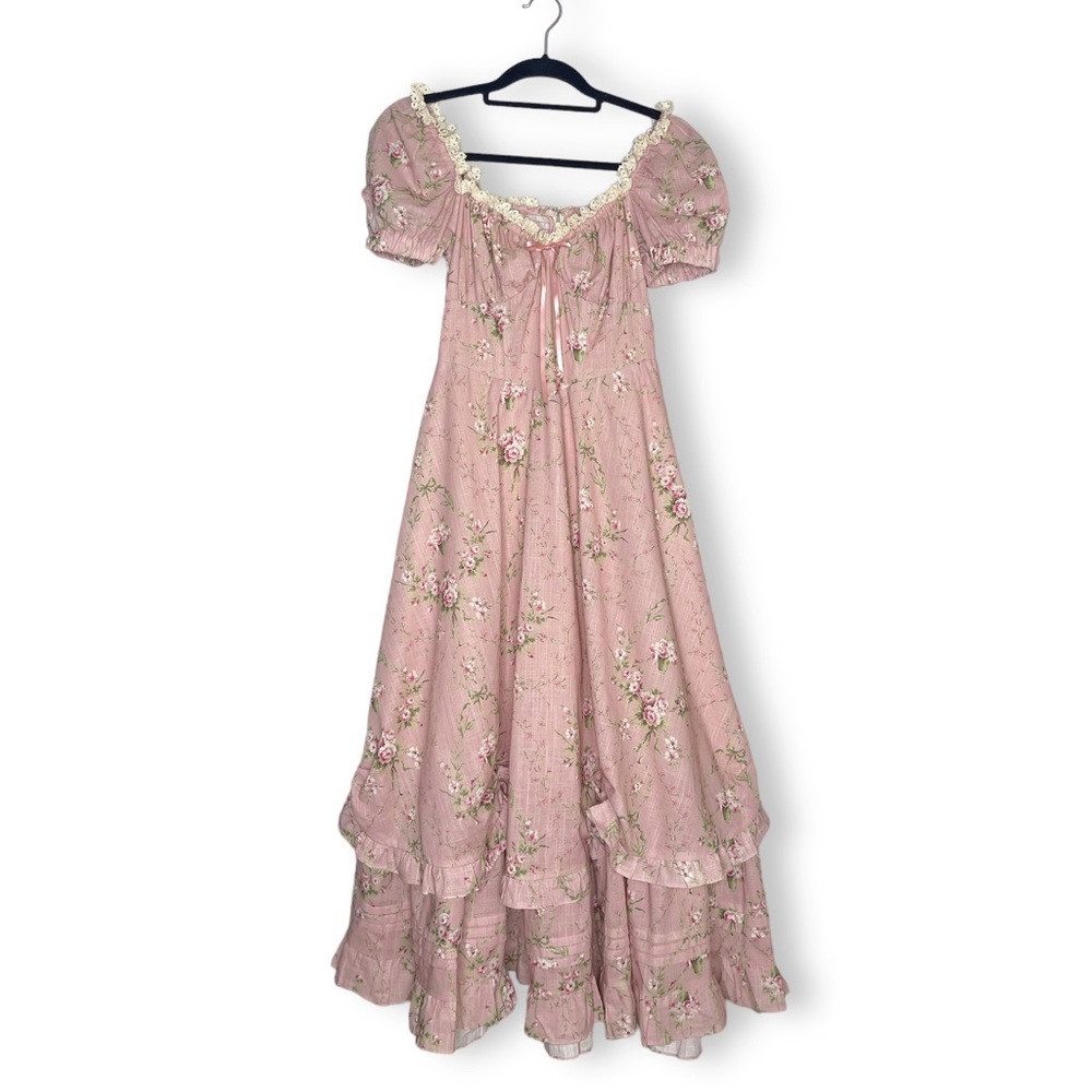 Lacemade Pink Floral Midi Dress - Picture 3 of 16